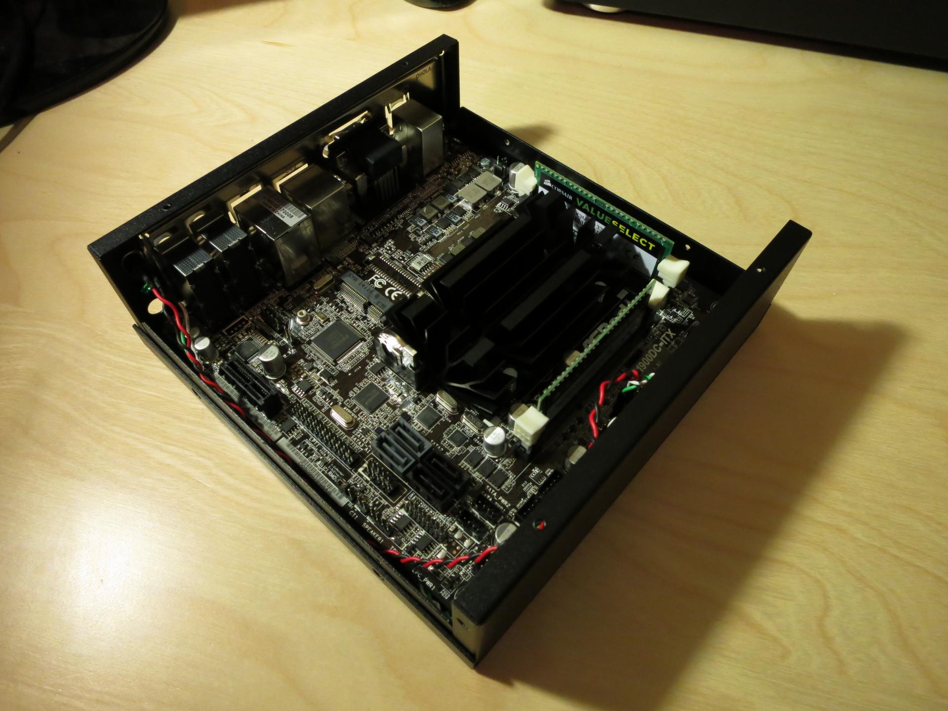 Motherboard mounted in case